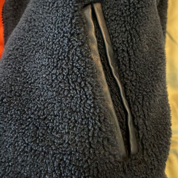 American Stitch Fleece Bomber Jacket Navy Size Small - Picture 7 of 12